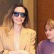 Angelina Jolie And Her Daughter Vivienne Leave A Producer's Meeting For "The Outsiders" In Times Square In New York City