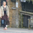 Hollywood star Renee Zellweger and British actress Leila Farzad film at a bus stop in Camden on the set of 'Bridget Jones: Mad About the Boy'