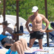 *EXCLUSIVE* WEB MUST CALL FOR PRICING  - Showing off his impressive physique out in the Italian sunshine, The British Actor Orlando Bloom with his daughter Daisy enjoy a day at the beach out in Porto Cervo.*PICTURES TAKEN ON 04/07/2024*