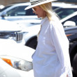 *EXCLUSIVE* Cameron Diaz keeps a low-profile in a white fedora as she shops with her daughter in Santa Barbara