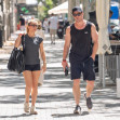 The Australian Actor Chris Hemsworth and his wife the Spanish Model and Actress Elsa Pataky take a romantic walk after a training session at the gym in Madrid, Spain.