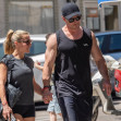 The Australian Actor Chris Hemsworth and his wife the Spanish Model and Actress Elsa Pataky take a romantic walk after a training session at the gym in Madrid, Spain.