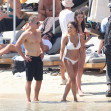 *PREMIUM-EXCLUSIVE* MUST CALL FOR PRICING BEFORE USAGE  - It's family fun in the sun for the American Actor Matt Damon with his wife Luciana Barroso during a day out on the beach during their Greek holiday with the Hemsworths out in Mykonos.*PICTURES TAK