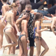 *PREMIUM-EXCLUSIVE* MUST CALL FOR PRICING BEFORE USAGE  - It's family fun in the sun for the American Actor Matt Damon with his wife Luciana Barroso during a day out on the beach during their Greek holiday with the Hemsworths out in Mykonos.*PICTURES TAK