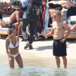 *PREMIUM-EXCLUSIVE* MUST CALL FOR PRICING BEFORE USAGE  - It's family fun in the sun for the American Actor Matt Damon with his wife Luciana Barroso during a day out on the beach during their Greek holiday with the Hemsworths out in Mykonos.*PICTURES TAK