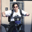 *EXCLUSIVE* Pax Jolie-Pitt enjoys a ride on his electric bike