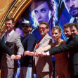 Scarlett Johansson, Robert Downey Jr., Mark Ruffalo Jeremy Renner, Chris Hemsworth and Chris Evans Avengers cast are seen at their collective event at TCL theater in Hollywood