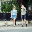 *EXCLUSIVE* American/Irish actress Saoirse Ronan and her actor boyfriend Jack Lowden are seen riding bikes in East London