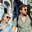 *EXCLUSIVE* American/Irish actress Saoirse Ronan and her actor boyfriend Jack Lowden are seen riding bikes in East London