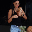 EXCLUSIVE: Demi Moore with her pet pup Pilaf while vacationing in Greece.