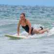 *PREMIUM-EXCLUSIVE* Sam and Lara Worthington hit the waves for a surfing session in Costa Rica