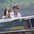 *EXCLUSIVE* Hollywood star Brad Pitt and his new girlfriend Ines de Ramon arriving by taxiboat to the 81st Venice International Film Festival