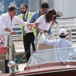 Hollywood star Brad Pitt and his new girlfriend Ines de Ramon are seen arriving at Marco Polo Airport in Venice for the 81st Venice International Film Festival