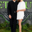 Justin Theroux and Nicole Brydon Bloom attend the Beetlejuice Beetlejuice UK Premiere at Cineword in Leicester Square, London.