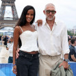 Vincent Cassel and Narah Baptista arriving at the Trocadero ahead of the opening ceremony for the Paris 2024 Olympic Games. Picture date: Friday July 26, 2024.