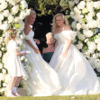 *PREMIUM-EXCLUSIVE* *MUST CALL FOR PRICING * Australian actress Rebel Wilson and her fashion designer fiancée Ramona Agruma look stunning in white wedding dresses as the couple are married in a beautiful ceremony at the Hotel Cala di Volpe in Sardinia