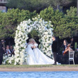 *PREMIUM-EXCLUSIVE* *MUST CALL FOR PRICING * Australian actress Rebel Wilson and her fashion designer fiancée Ramona Agruma look stunning in white wedding dresses as the couple are married in a beautiful ceremony at the Hotel Cala di Volpe in Sardinia