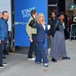 Goldie Hawn (78!) arrives at GMA in a blue pant suit in New York City