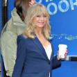 Goldie Hawn (78!) arrives at GMA in a blue pant suit in New York City