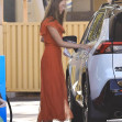 *EXCLUSIVE* Violet Affleck struggles to fill up at a gas station before attending a wedding in Irvine!