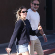 David Duchovny and Monique Pendleberry walking on Santa Monica
