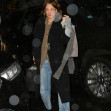 Kaley Cuoco spotted arriving at her hotel in rainy New York