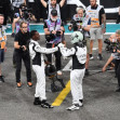 Brad Pitt and cast seen filming scenes for his latest film "F1" x at Yas Marina Circuit on December 8, 2024 in Abu Dhabi, United Arab Emirates.