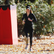American actress Amber Heard is all smiles while out jogging in Madrid after announcing she is expecting her second child