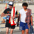 *EXCLUSIVE* Hugh Jackman is spotted in Bondi engaged in an intense and lengthy telephone conversation