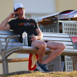 *EXCLUSIVE* Hugh Jackman is spotted in Bondi engaged in an intense and lengthy telephone conversation