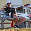 *EXCLUSIVE* Hugh Jackman is spotted in Bondi engaged in an intense and lengthy telephone conversation