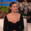 Selena Gomez interviewed by guest host Jennifer Aniston on US TV chat show "The Ellen Show"