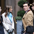 Michelle Trachtenberg and Leighton Meester film "Gossip Girl" at the Palace Hotel in New York City today!