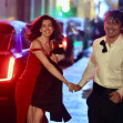 EXCLUSIVE: Anne Hathaway and Josh Hartnett are seen running and having fun on a untitled movie set in New York,