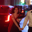 EXCLUSIVE: Anne Hathaway and Josh Hartnett are seen running and having fun on a untitled movie set in New York,