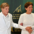 Robert Redford et sa femme Sibylle Szaggars durant la cérémonie de Remise des Prix de la Fondation Prince Albert II de Monaco, au Grimaldi Forum, ŕ Monaco
