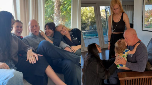 Un pupic dulce de la nepoțică și iubirea familiei, cel mai bun cadou pentru Bruce Willis la 70 de ani. Demi Moore a postat poze duioase