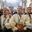 Antonio Banderas in procession with the Confraternity of María Santísima de Lágrimas y Favores in Málaga