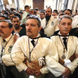 Antonio Banderas in procession with the Confraternity of María Santísima de Lágrimas y Favores in Málaga