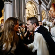 Antonio Banderas in procession with the Confraternity of María Santísima de Lágrimas y Favores in Málaga