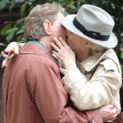 Martin Short and Meryl Streep share a kiss on "Only Murders in the Building" set in New York, NY