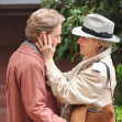 Martin Short and Meryl Streep share a kiss while filming "Only Murders in the Building" in New York