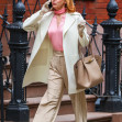 Renée Zellweger is seen getting into character while on set filming scenes for Only Murders in the Building this morning in New York City