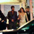 Andrew Garfield and Monica Barbaro are pictured after attending the Vanity Fair party