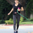 PREMIUM EXCLUSIVE Jennifer Garner FaceTimes A Friend During Her Daily Mile Jog