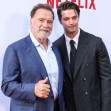 HOLLYWOOD, LOS ANGELES, CALIFORNIA, USA - JUNE 11: Austrian and American actor, former Governor of California, businessman, former politician, and former professional bodybuilder Arnold Schwarzenegger and son/American actor and model American actor and mo