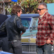 Bruce Springsteen surprises Jeremy Allen White at the "Deliver me from Nowhere" set in New Jersey