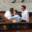 Newly single, Orlando Bloom arrives with Tom Brady to Jeff and Lauren's pre wedding dinner