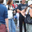 Katie Holmes directs Joshua Jackson on set for Happy Hours in New York City