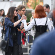 Anne Hathaway and Emily Blunt film "The Devil Wears Prada 2" in New York City